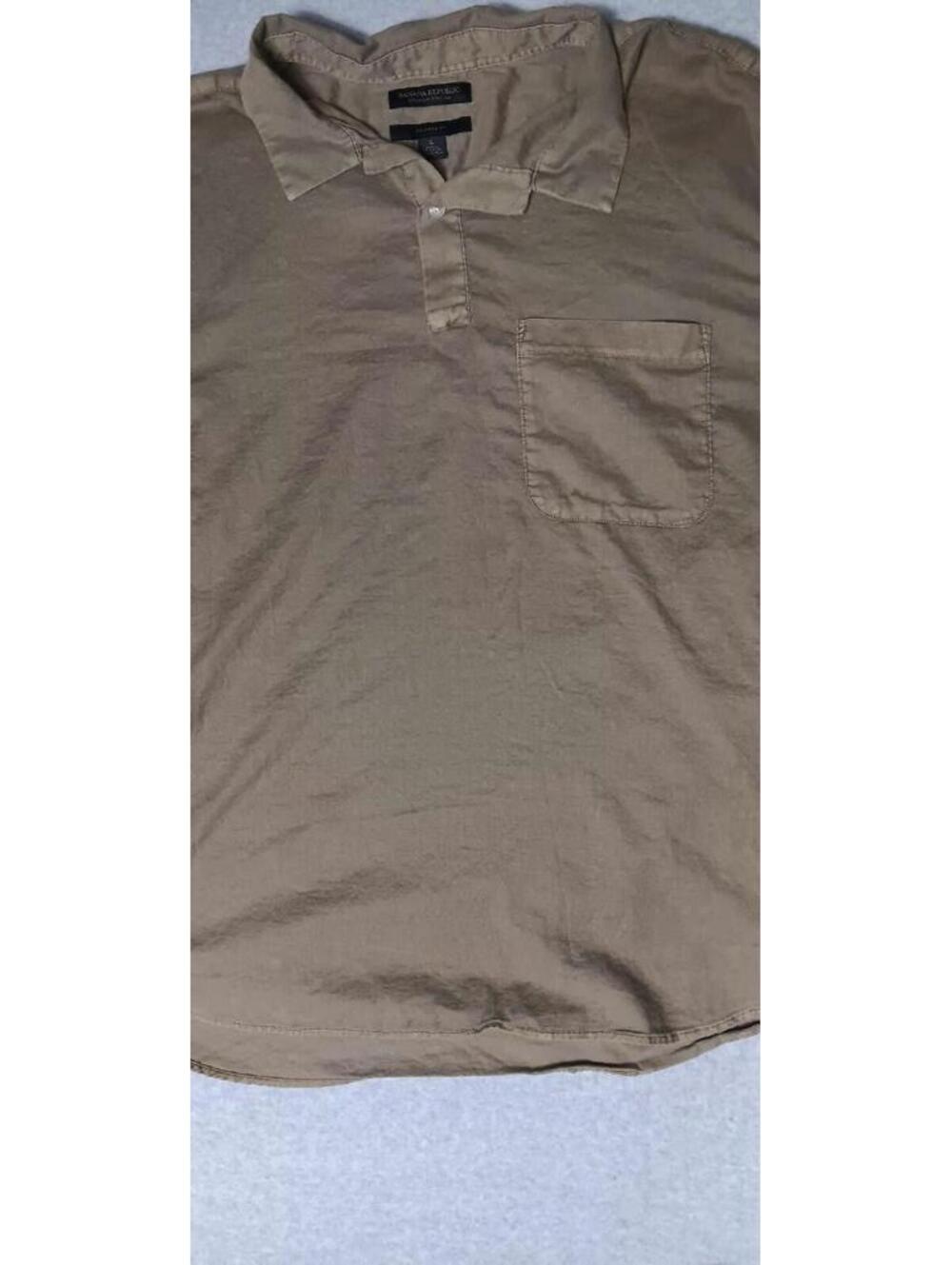 Banana Republic Organic Cotton Relaxed Fit Partial Button Shirt Mens Size Large - Picture 10 of 10